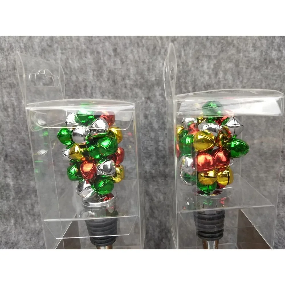 Pier‎ 1 Imports Wine Bottle Stopper Christmas Jingle Bells NEW IN BOX Set of 2